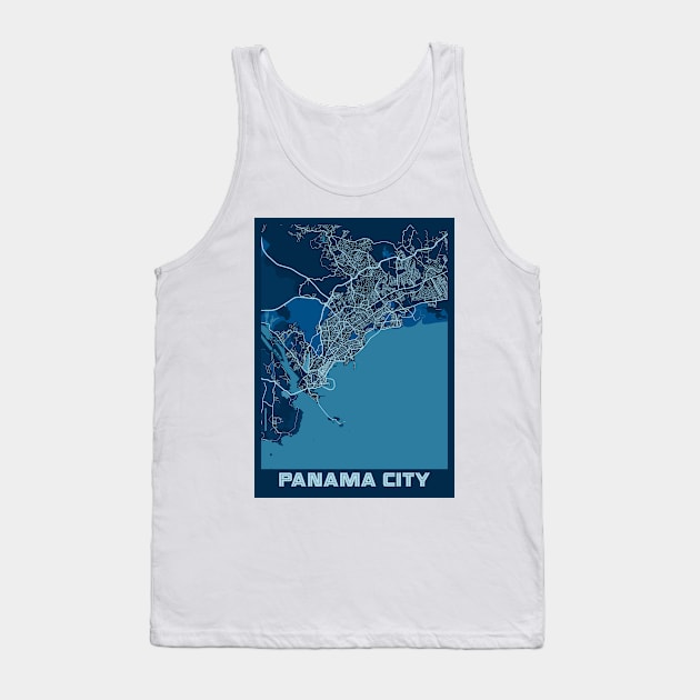 Panama City - Panama Peace City Map Tank Top by tienstencil